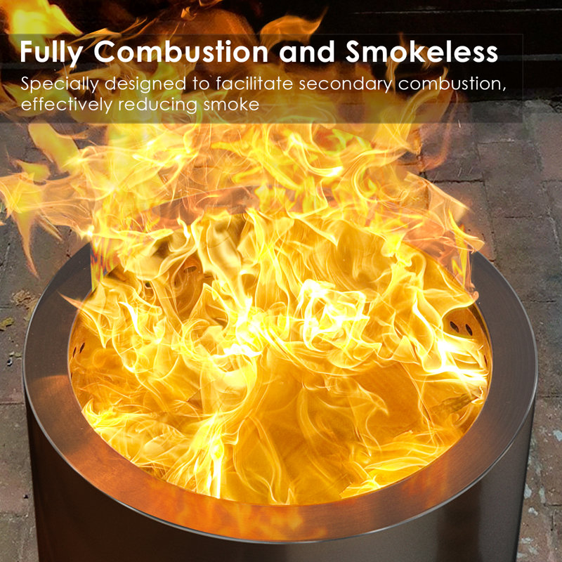 Symple Stuff Ekbote 19.7'' H x 19.5'' W Stainless Steel Smokeless Wood